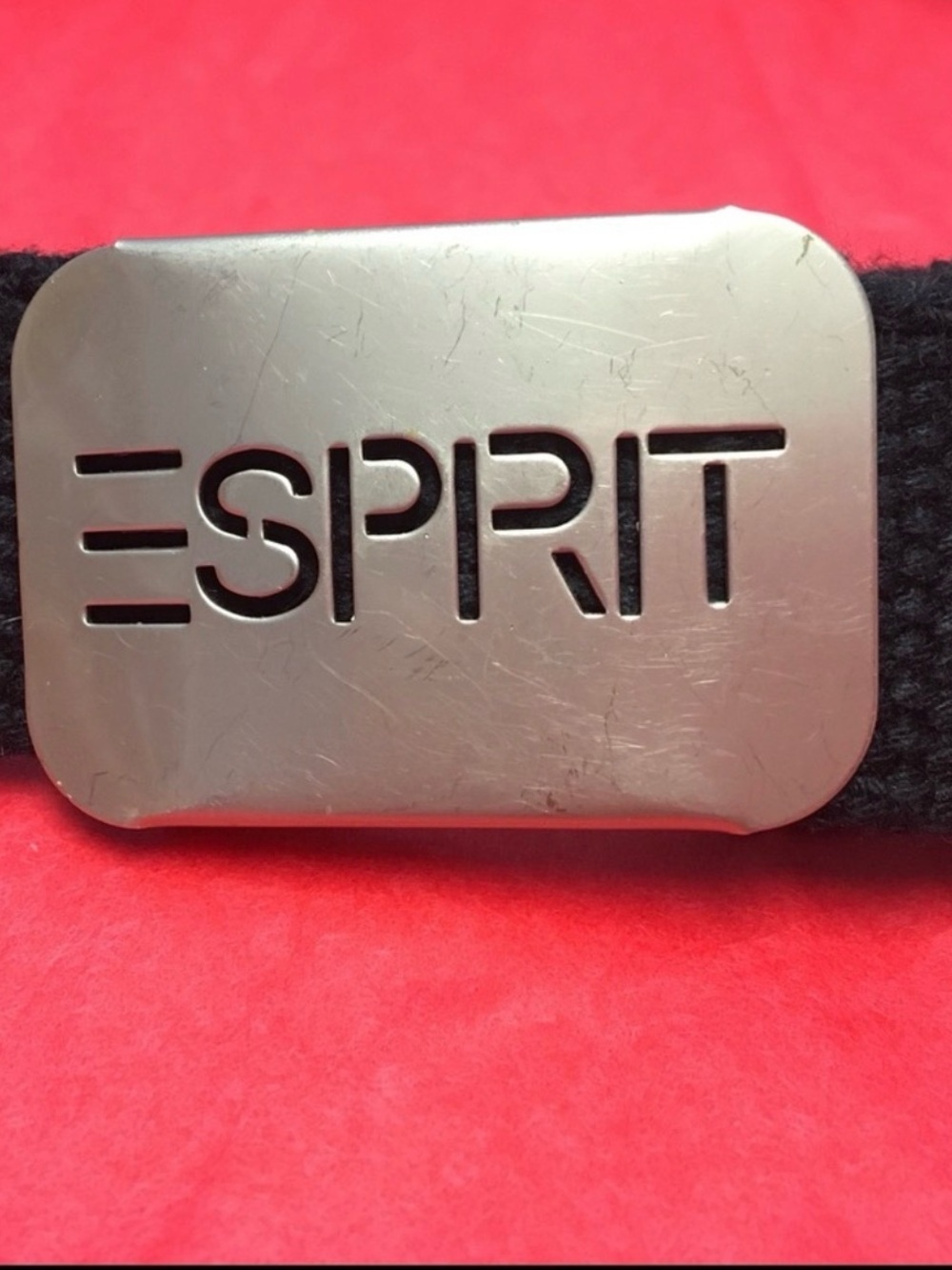 VINTAGE ESPRIT Black Belt with Silver Espirit logo